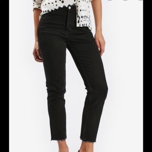 Topshop MOTO Raw Hem Straight Leg Jeans